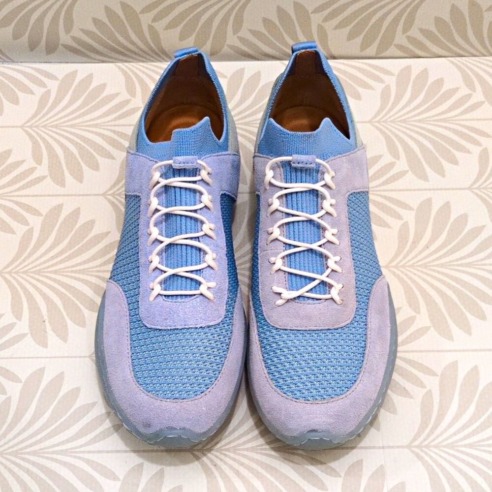 Born Men’s Low Top size 9.5 Athletic Sneakers Blue/White Leather BR0070132